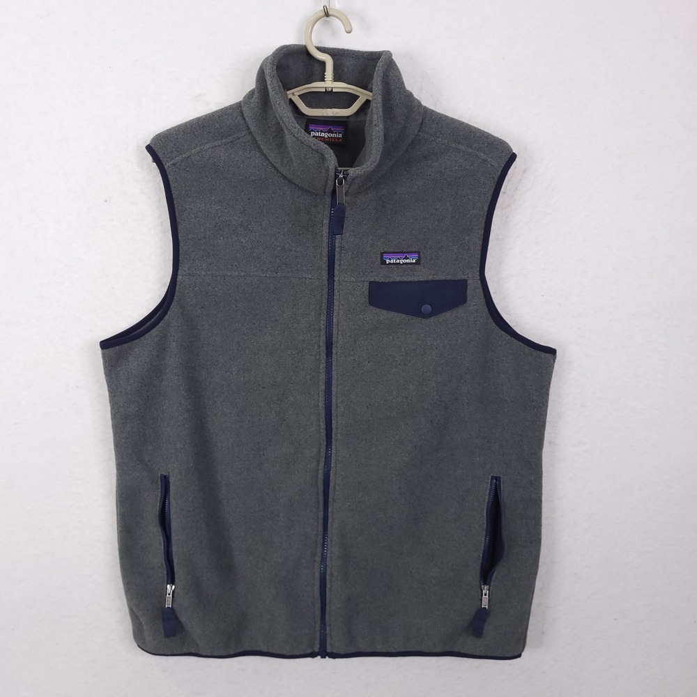 Patagonia Synchilla Fleece Vest Mens Large Gray 25500 Full Zip Pocket Gorpcore